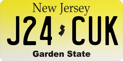 NJ license plate J24CUK