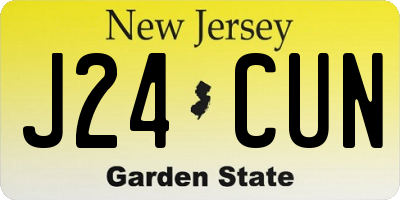 NJ license plate J24CUN