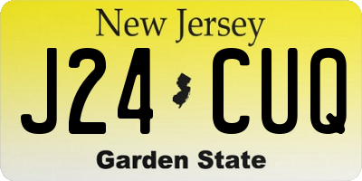 NJ license plate J24CUQ