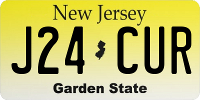 NJ license plate J24CUR