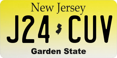 NJ license plate J24CUV