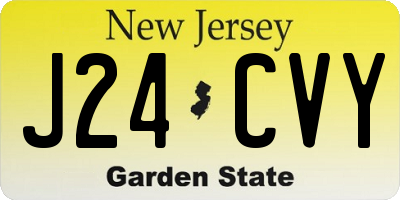 NJ license plate J24CVY