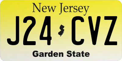 NJ license plate J24CVZ