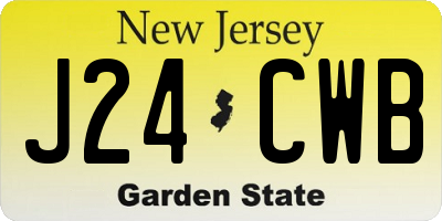 NJ license plate J24CWB