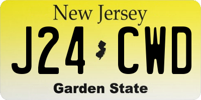 NJ license plate J24CWD
