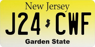 NJ license plate J24CWF