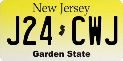 NJ license plate J24CWJ