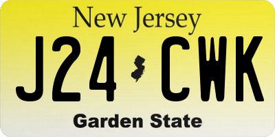 NJ license plate J24CWK