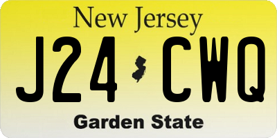 NJ license plate J24CWQ