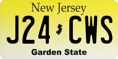 NJ license plate J24CWS
