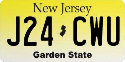 NJ license plate J24CWU