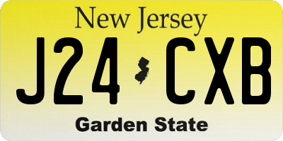 NJ license plate J24CXB