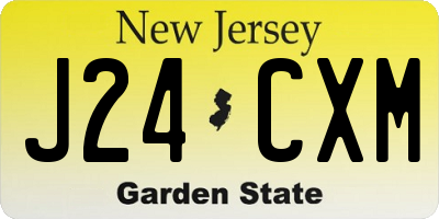NJ license plate J24CXM