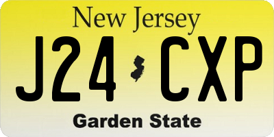 NJ license plate J24CXP