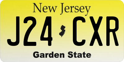 NJ license plate J24CXR