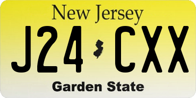 NJ license plate J24CXX