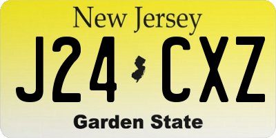 NJ license plate J24CXZ