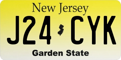 NJ license plate J24CYK