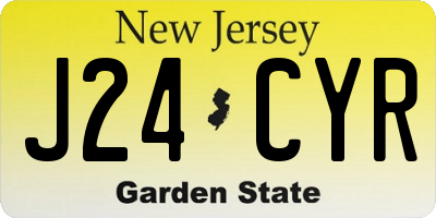 NJ license plate J24CYR