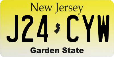 NJ license plate J24CYW