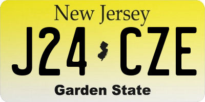 NJ license plate J24CZE