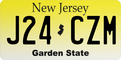 NJ license plate J24CZM