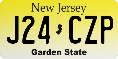 NJ license plate J24CZP