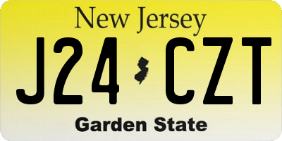 NJ license plate J24CZT