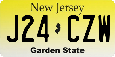 NJ license plate J24CZW