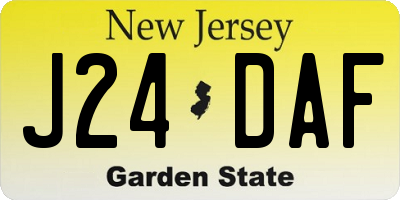 NJ license plate J24DAF
