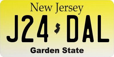 NJ license plate J24DAL