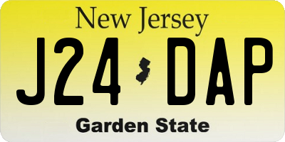 NJ license plate J24DAP