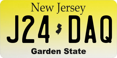 NJ license plate J24DAQ