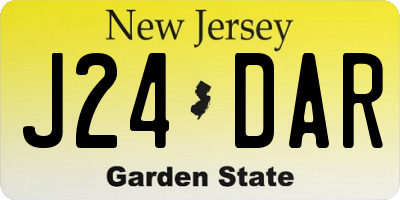 NJ license plate J24DAR