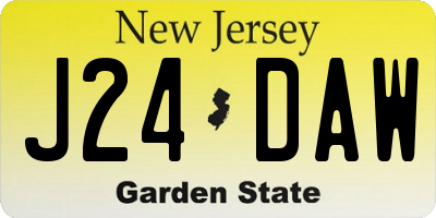 NJ license plate J24DAW