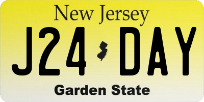 NJ license plate J24DAY