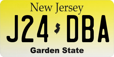 NJ license plate J24DBA