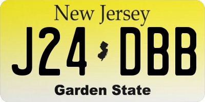 NJ license plate J24DBB