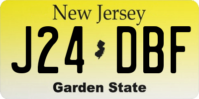 NJ license plate J24DBF