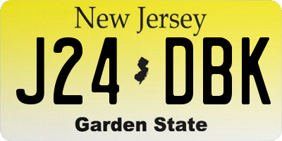NJ license plate J24DBK