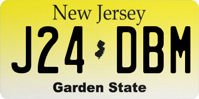 NJ license plate J24DBM
