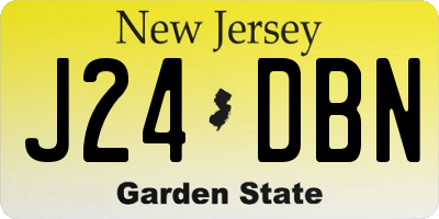 NJ license plate J24DBN