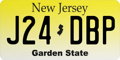 NJ license plate J24DBP