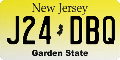 NJ license plate J24DBQ