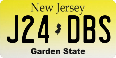 NJ license plate J24DBS