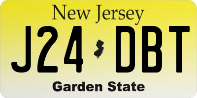 NJ license plate J24DBT