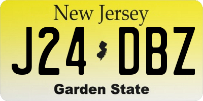NJ license plate J24DBZ