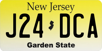 NJ license plate J24DCA