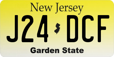 NJ license plate J24DCF