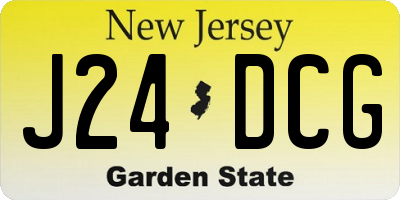 NJ license plate J24DCG